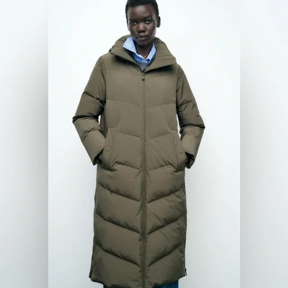 Zara Anorak With A Hood Long Puffer Jacket Zara Winter Jackets For
